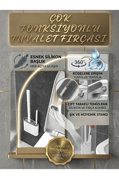 Keskon Βούρτσα τουαλέτας και σάρωθρο τουαλέτας από σιλικόνη για τοίχο - Ευέλι...