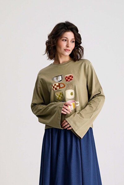 minaaise T-Shirt - Χακί - Άνεση