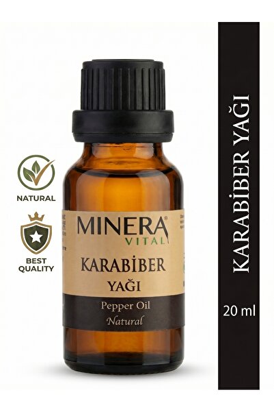 MİNERA VİTAL زيت الفلفل الأسود 20 مل (زيت الفلفل الأسود) زجاجة زجاجية مع قطارة
