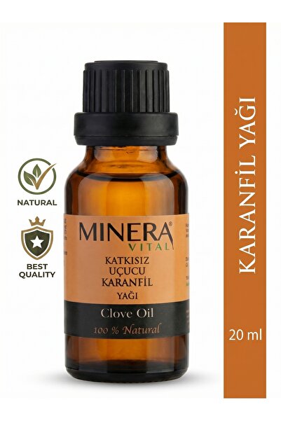 MİNERA VİTAL Karanfil Yağı 20 ml (Clove Oil) %100 Saf Uçucu Yağ Damlalıklı Ca...