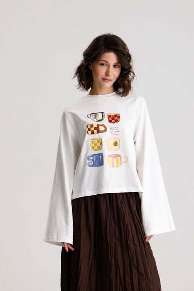 minaaise T-Shirt - Εκρού - Άνεση