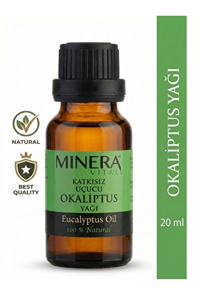 Minera Eucalyptus Oil 20 ml (Eucalyptus Oil) 100% Pure Essential Oil Glass Bo...