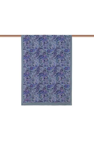 ipekevi Patterned Tensoft Shawl - Mesopotamia Patterned - Gray Blue