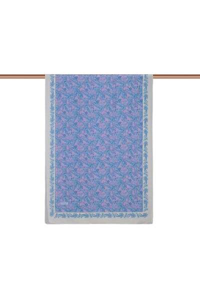 ipekevi Σάλι Tensoft με σχέδια - Μεσοποταμικό σχέδιο - Κρεμ μπλε