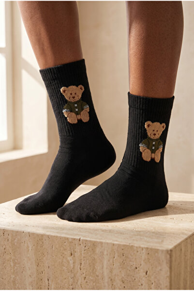 Katia&Bony Unisex Teddy Με σχέδιο Κάλτσες Μαύρες