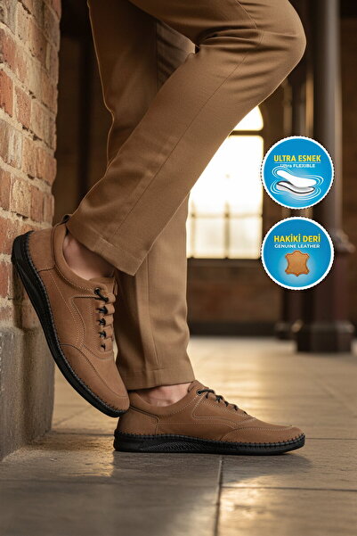 AYAKMOD Premium Sand Genuine Leather Men's Casual Shoes 2101 m