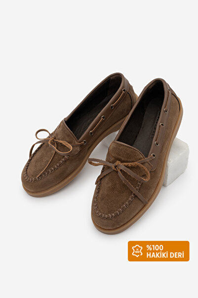 Marjin Γυναικεία παπούτσια από γνήσιο δέρμα με λεπτομέρεια από κορδόνι με φιό...