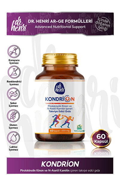 Dr.Henri Kondrion – Pirolokinolin Kinon (PQQ) ve N-Asetil Karnitin 60 Kapsül
