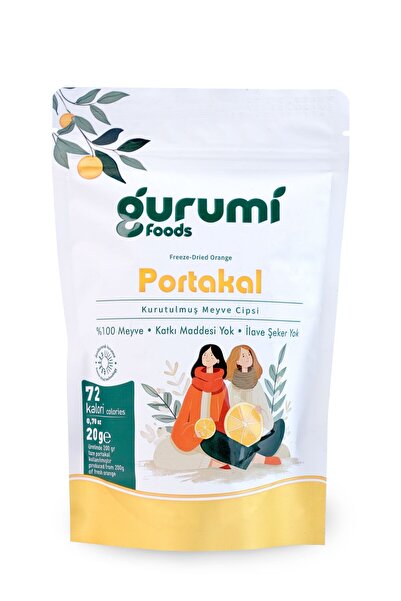 Gurumi Foods Portakal Kuru Meyve Cipsi - Dondurularak Kurutulmuş Freeze Dried...