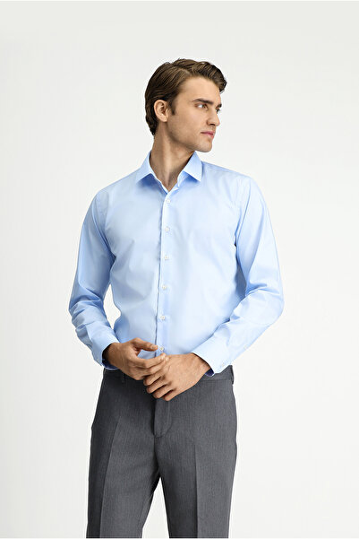 Kiğılı  Uzun Kol Slim Fit Non Iron Ütü Gerektirmeyen Pamuklu Klasik Gömlek