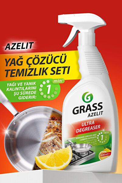 GRASS Azelit Yağ Çözücü Bulaşık Deterjanı 600ml - Yanmış Yağ ve Kir Çözücü