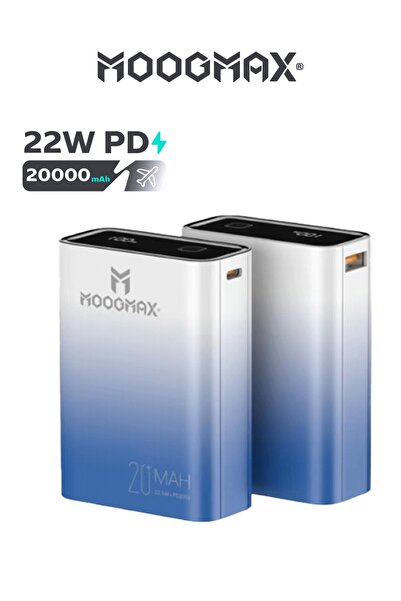 MOOGMAX باوربنك 20000 مللي أمبير بقوة 22.5 واط، بطاريه متنقله بتصميم أنيق وبح...