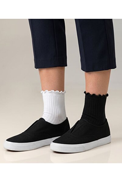 Bross Γυναικείες κάλτσες με βολάν χωρίς ελαστικό, συλλογή 2 τεμαχίων