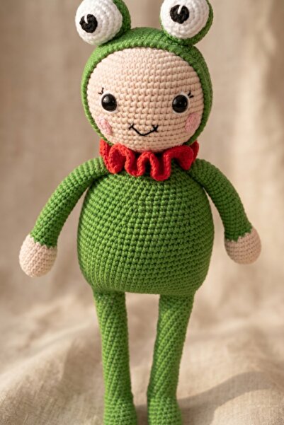 kelebeginruyasihobievi Amigurumi Uyku Arkadaşı Sevimli Kurbağa Oyuncak