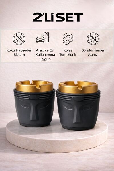 LE PARİS Διακοσμητικό σετ τασάκια 2 τεμαχίων Moai Design |   Αντιανεμικό |   ...