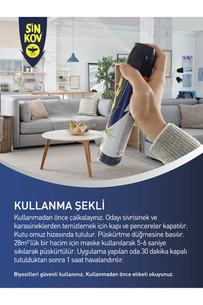 Sinkov Kokusuz Sivrisinek Karasinek Öldürücü Aerosol Sprey 300ml - Kokusuz Mücadele