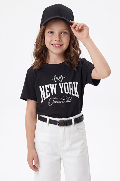 Fulla Moda Μπλουζάκι για κορίτσια με στάμπα κειμένου Νέα Υόρκη