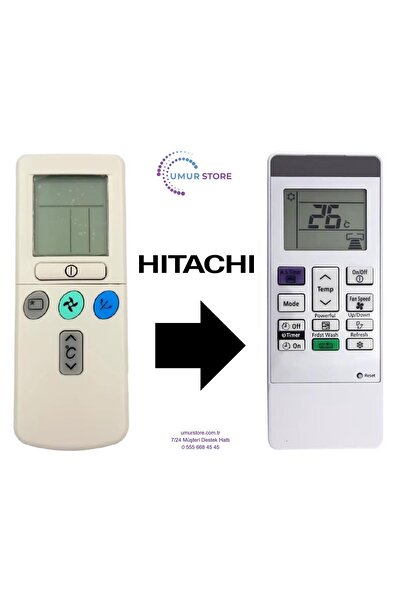 Genel Markalar Hitachi RAR-3U3 Uyumlu Klima Kumandası