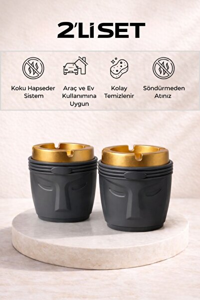 LE PARİS Διακοσμητικό σετ τασάκια 2 τεμαχίων Moai Design |   Αντιανεμικό |   ...