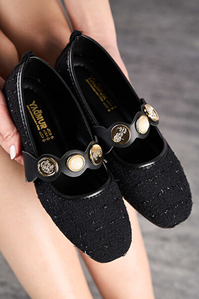 Nstil Καθημερινά γυναικεία παπούτσια μπαλαρίνας ελαστικά με χρυσό λουράκι με ...