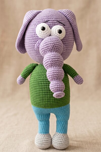 kelebeginruyasihobievi Amigurumi Uyku Arkadaşı Fil Necati Örgü Oyuncak