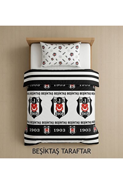 Beşiktaş Σετ Παπλωματοθήκης με Επιστροφή Ενός Ατόμου KARAKARTAL - Bandrolled