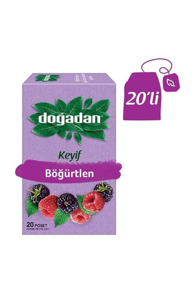 Doğadan شاي فواكه التوت الأسود، 20 شاي (4 عبوات)