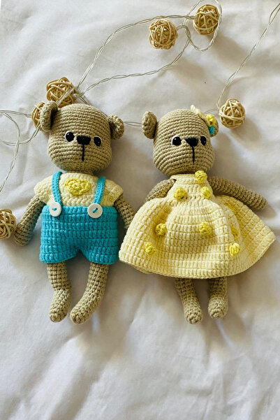 kelebeginruyasihobievi Amigurumi Yenidoğan Uyku Arkadaşı Bay ,  Ayıcık İkili Set