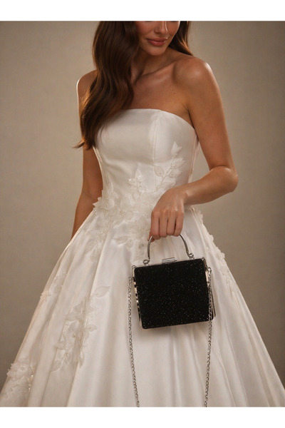 NAZART Γυναικεία τσάντα Clutch βραδινό φόρεμα με μαύρη άμμο Sim