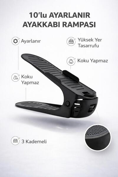 Funny Life 10 τεμάχια Ρυθμιζόμενος οργανωτής παπουτσιών με ρυθμιζόμενο επίπεδ...