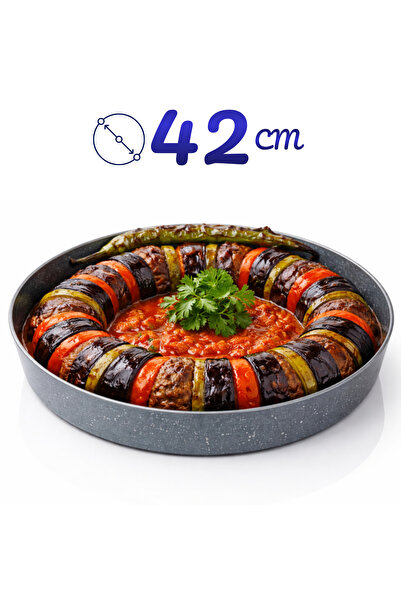 FİTHOME Cast Granite Fireproof Non-Stick Round Baking Tray