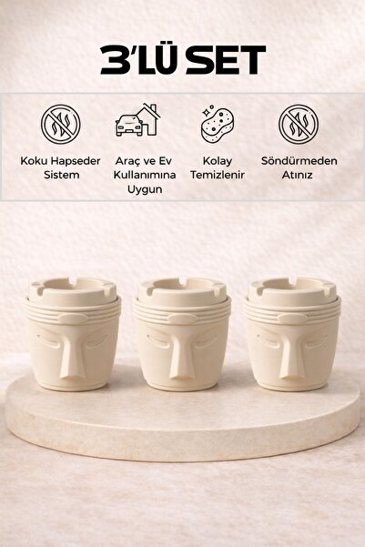 LE PARİS Διακοσμητικό Σετ Τασάκια 3 τεμαχίων Moai Design |   Αντιανεμικό |   ...