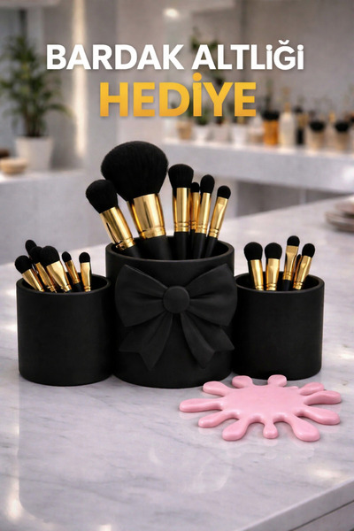 HEDİX DİGİTAL HEDİX 3-τεμαχιακή Διακοσμητική Επιτραπέζια Θήκη για Βούρτσες/Στυλό