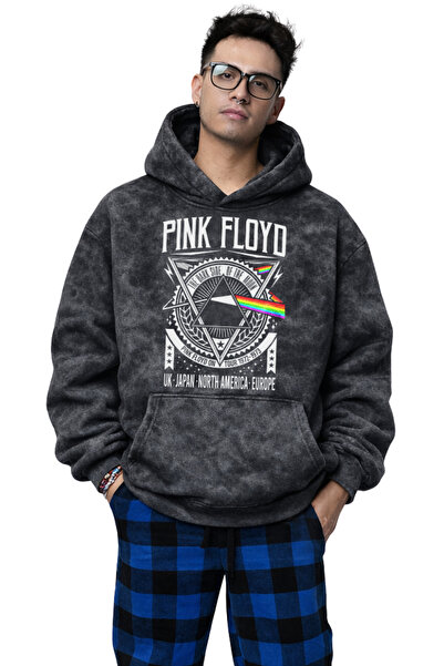 Fuddy Moda Unisex Pink Floyd Printed Hooded Washable Sweatshirt, Oversize Roc...