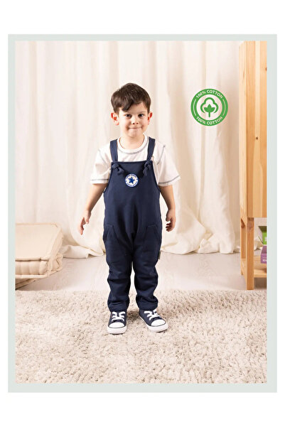 Zuppers Baby Boy Salopet Jumpsuit and T-Shirt Set - Navy Blue