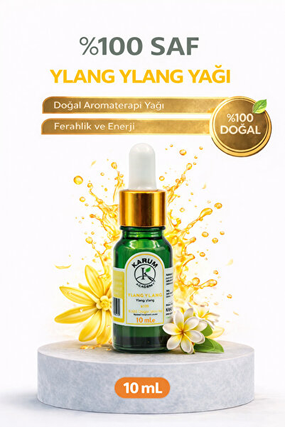KARUM Ylang Ylang Uçucu Yağ %100 Saf ve Doğal Aromaterapi ve Masaj için Uygun...