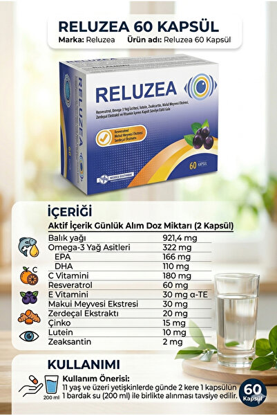 GenelTedarik Reluzea 60 kapsül RELUZEA 60 KAPSÜL