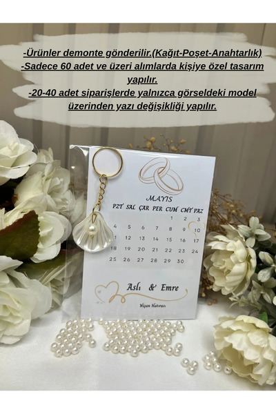 İBAHEDİYELİK Nikah Düğün Kına Söz Nişan İstiridye Anahtarlık Hediyelik Kart K...
