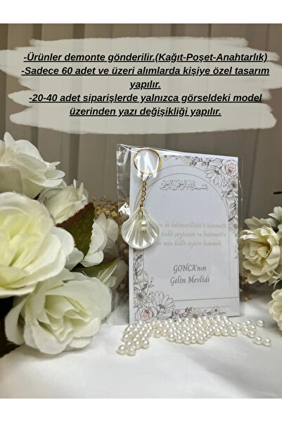 İBAHEDİYELİK Nikah Düğün Kına Söz Nişan Gelin Mevlidi İstiridye AnahtarlıkHed...