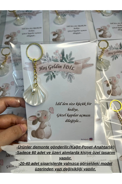 İBAHEDİYELİK Nikah Düğün Kına Söz Mevlid İncili İstiridye Anahtarlık Hediyeli...