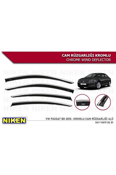 Niken KROMLU CAM RÜZGARLIĞI VOLKSWAGEN PASSAT B8 B8,5 2015 SONRASI 4LÜ