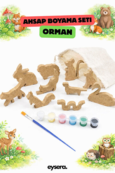eysera Çocuklar İçin Ahşap Boyama Seti, Hayvanlar – Çocuk Aktivite & Hobi Oyu...