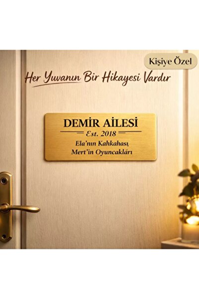 Outdoor One Kişiye Özel Kapı İsimliği Klasik Ev Dış Kapı İsimliği Çelik Kapı ...