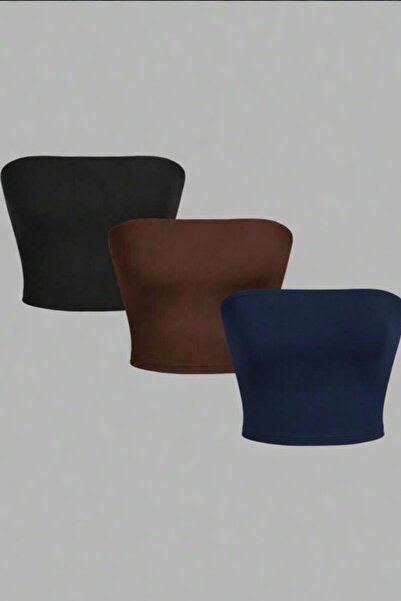 Olyssia Γυναικείο Crop Top Στράπλες Μπουζέτες 3 τεμαχίων / Ελαστική και κομψή...