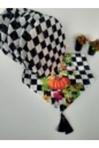 Ayşemce Σετ σκάκι αμερικανικού τύπου Makkenzie με σχέδιο κολοκύθας και φούντε...