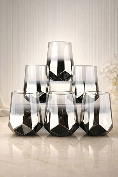 rova tr Amber Series Titanium Plated Modern Water Glasses Premium Set of 6 - ...