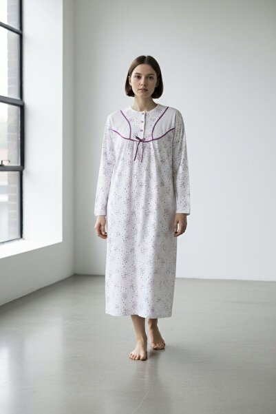 Nitesheys Μακρυμάνικο 100% βαμβακερό χτενισμένο βαμβακερό νυχτικό, Νοσοκομείο...