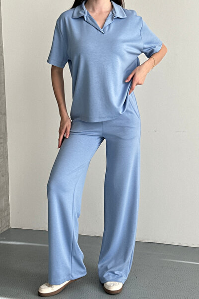 Balenbi Γυναικείο Σετ Φόρμας με Μισό Μανίκι και Γιακά Πόλο από Ύφασμα Modal 1210