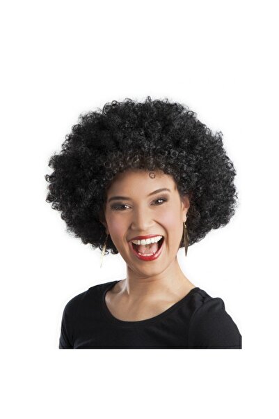 Kanonik Education Μαύρο Χρώμα Σγουρό Afro Bonus Party Περούκα