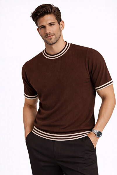 LUPERCUS Ανδρικό μπλουζάκι με λαιμόκοψη ποδηλάτου, πλεκτό πουλόβερ